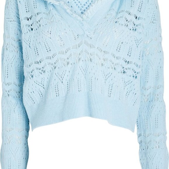 SOLD - INTERMIX Cashmere-Blend Sweater in Light Blue Size M (NEW WITH TAGS) - Picture 5 of 5